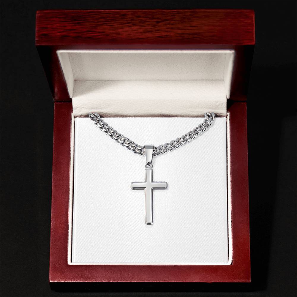 Cuban Chain with Artisan Cross Necklace